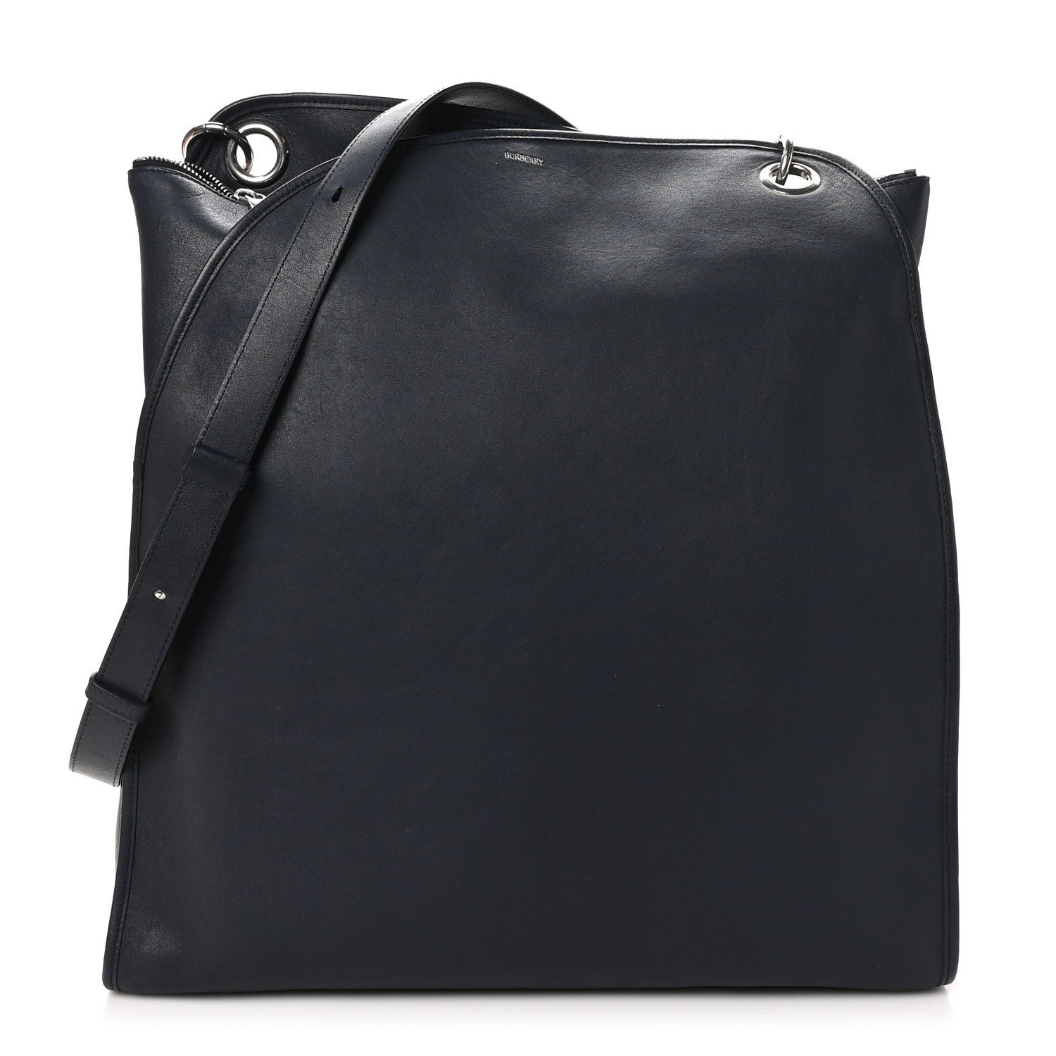 Burberry Grainy Calfskin Small Shield Twin Tote Indigo