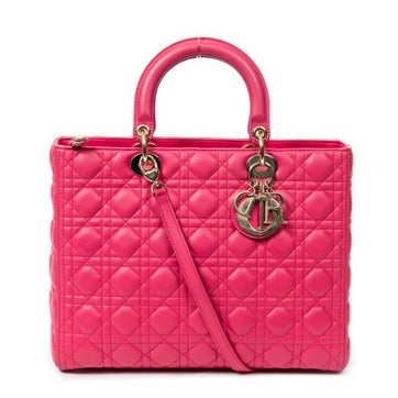 Leather Large Lady Dior Zip