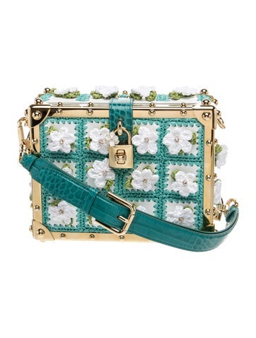 Dolce & Gabbana Leather Floral Dauphine Dolce Box Small