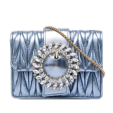 Mini Matelasse Metallic Nappa Leather Crystal Embellished Crossbody