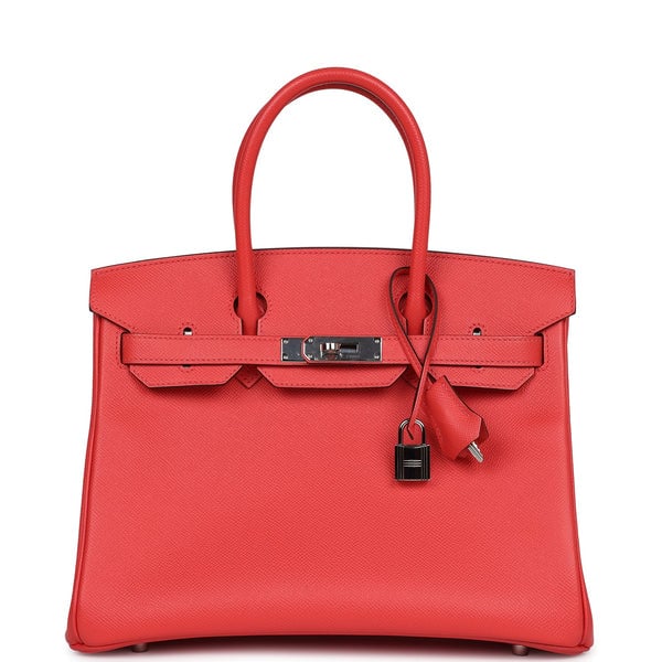 Hermes Pre-owned Hermes Birkin 30 Rose Jaipur Epsom Palladium Hardware