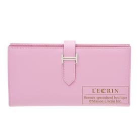 Hermes Hermes Bearn Soufflet Mauve sylvestre Epsom leather Silver hardware