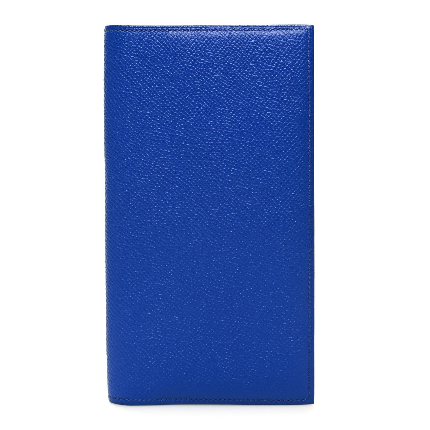 Hermes Epsom MC2 Fleming Checkbook Holder Wallet Bleu Electrique Gris Mouette