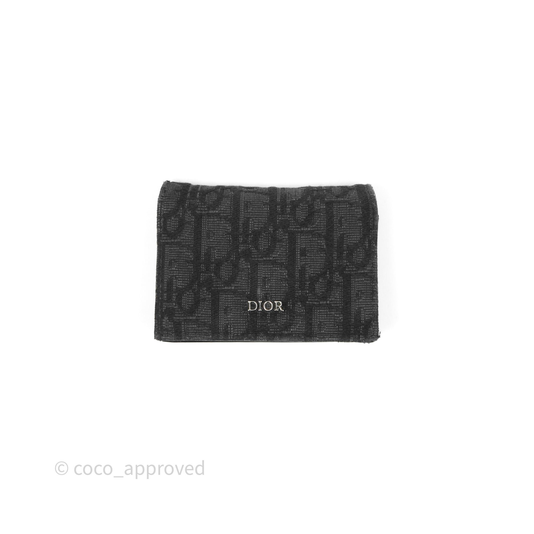 Christian Dior Business Card Holder Black Dior Oblique Jacquard