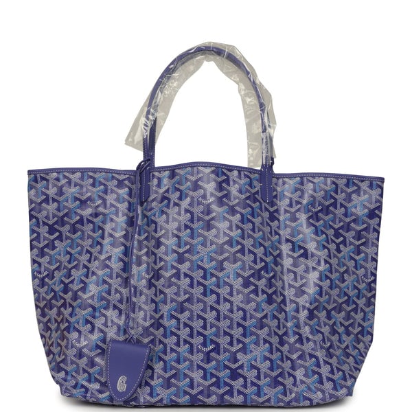 Goyard Goyardine Blueberry Purple Saint Louis GM Tote Palladium Hardware