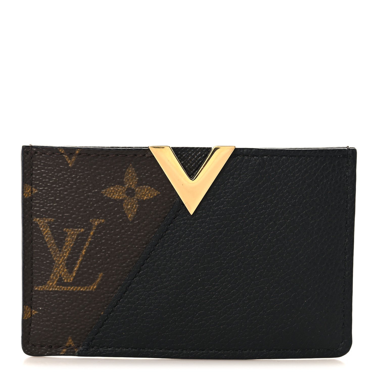 Louis Vuitton Monogram Calfskin Kimono Card Holder Black