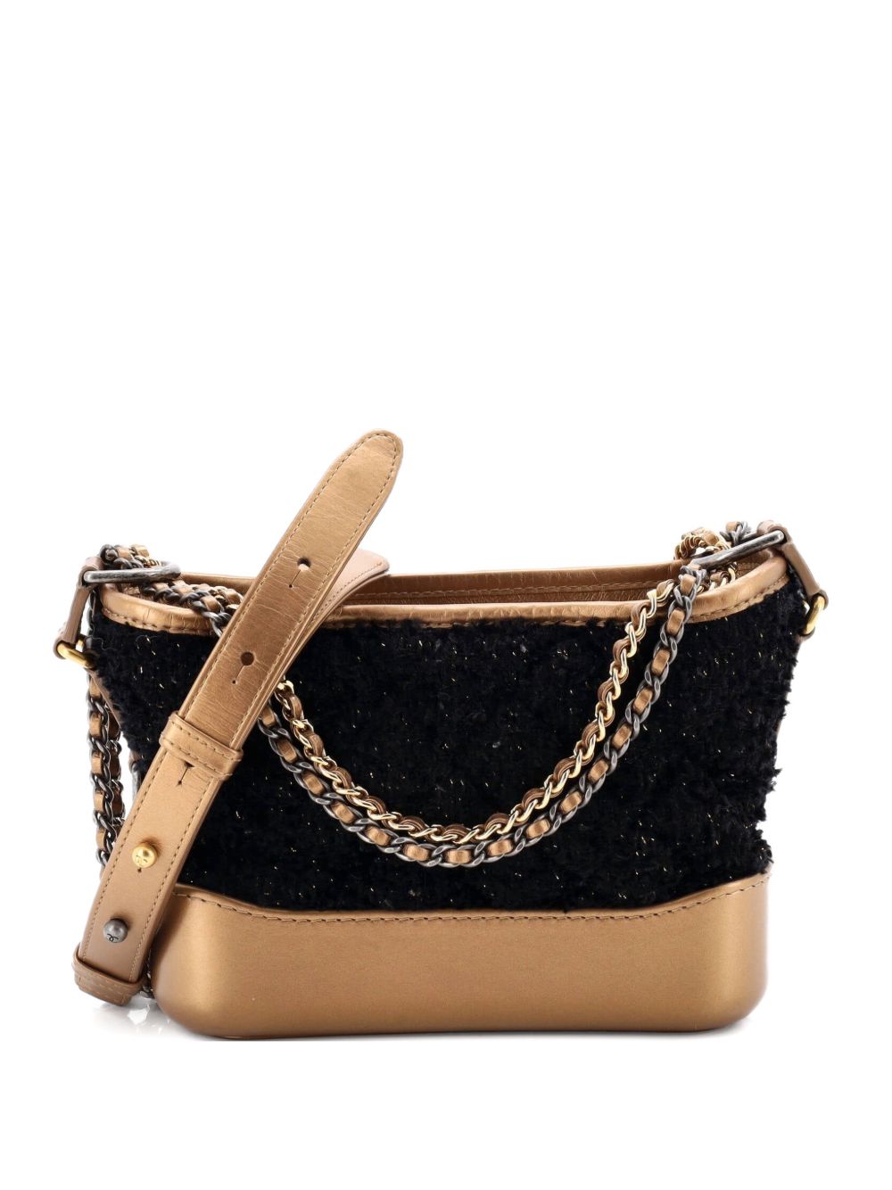 Gabrielle Quilted Tweed and Calfskin Small hobo bag