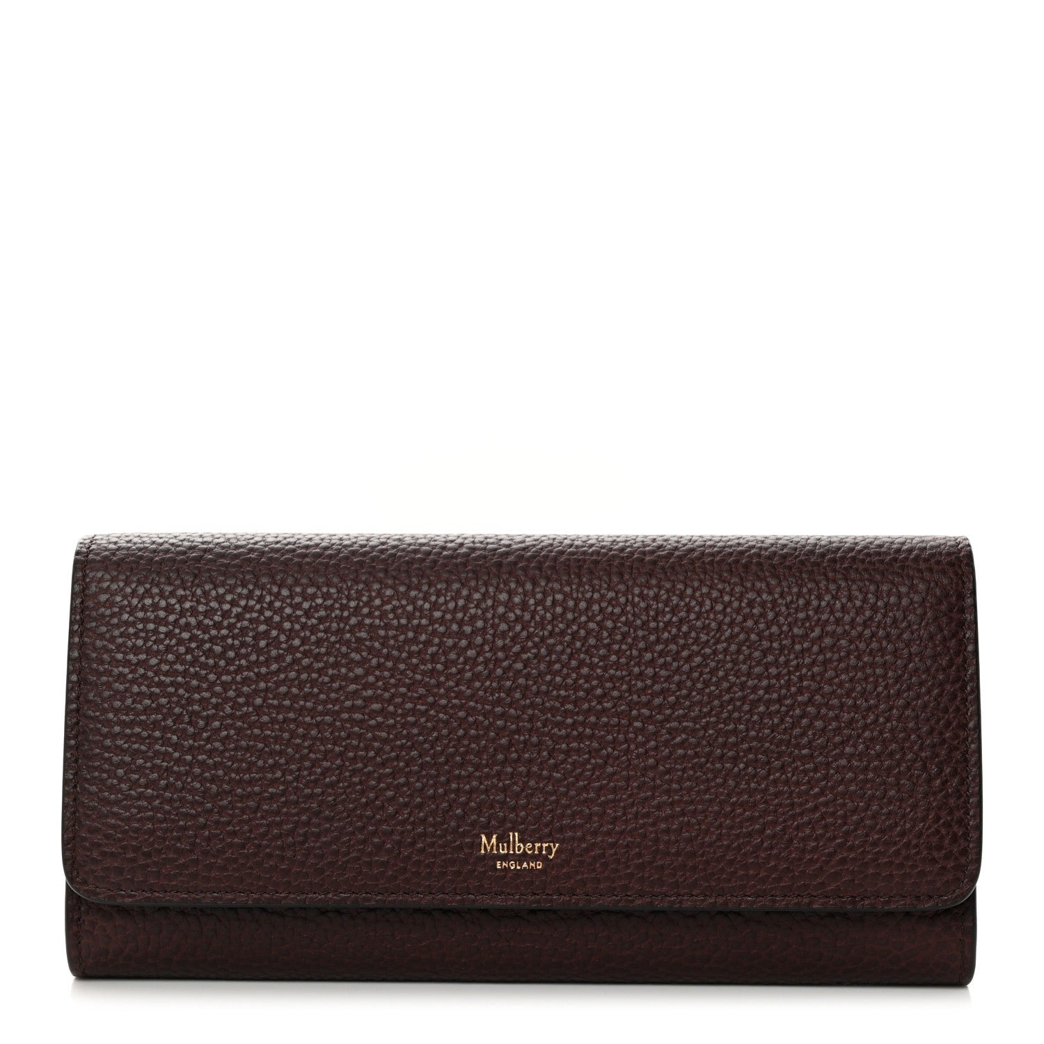 Mulberry Natural Grain Calfskin Continental Wallet Oxblood