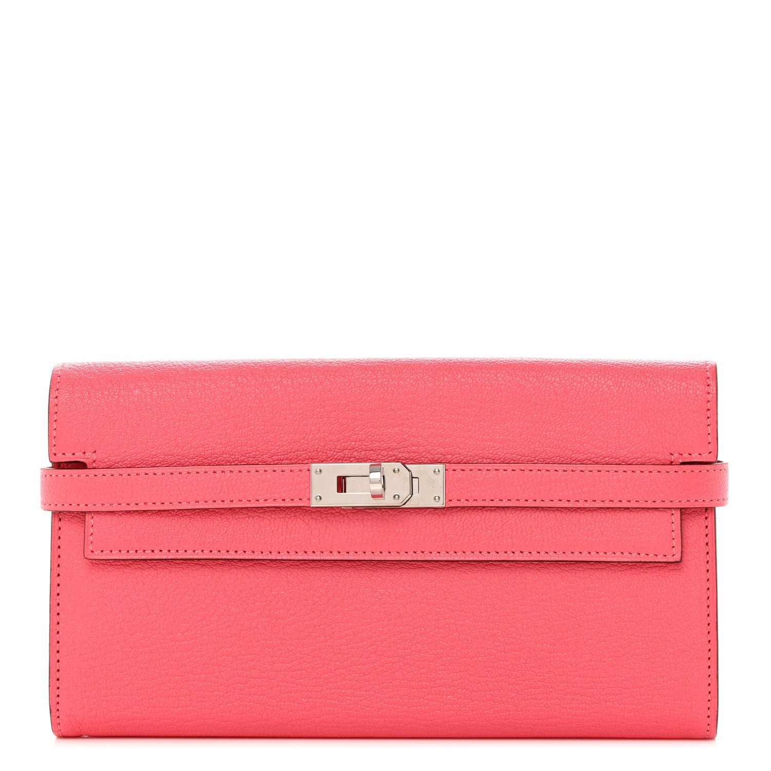 Hermes Chevre Mysore Kelly Longue Wallet Rose Lipstick