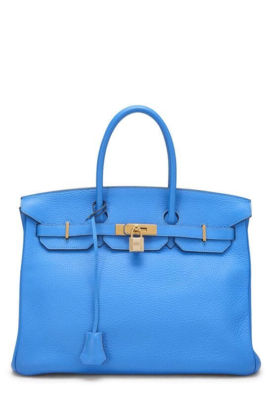 Hermes Blue Hydra Clemence Birkin 35