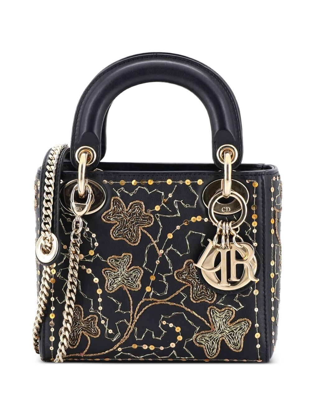 Lady Dior Chain Bag Embroidered Calfskin Mini satchel