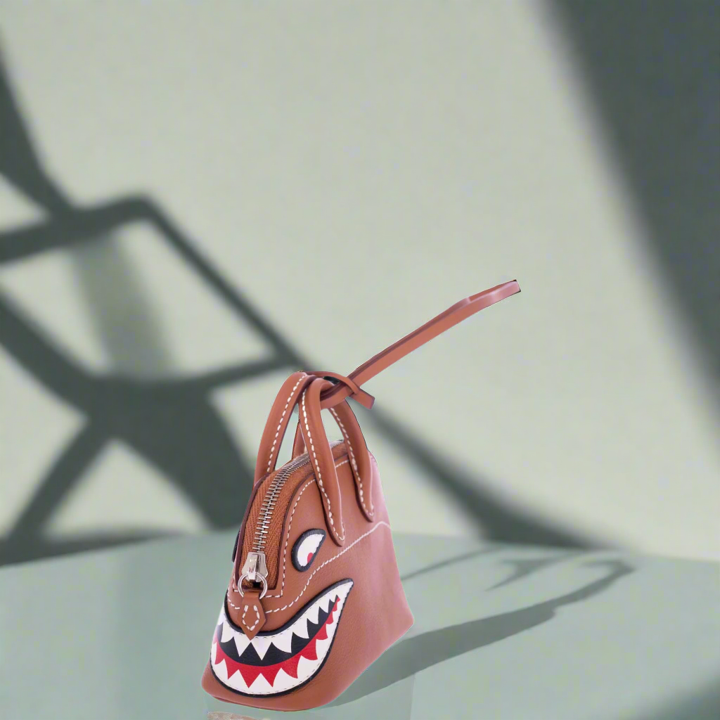 Hermes Hermès Mini Bolide Shark Charm Gold Swift Palladium Hardware