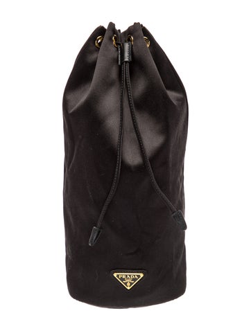 Enameled Metal Triangle Tessuto Bucket Bag