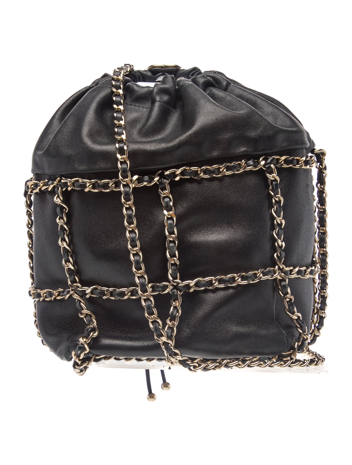 CC Chain Frame Bucket Bag