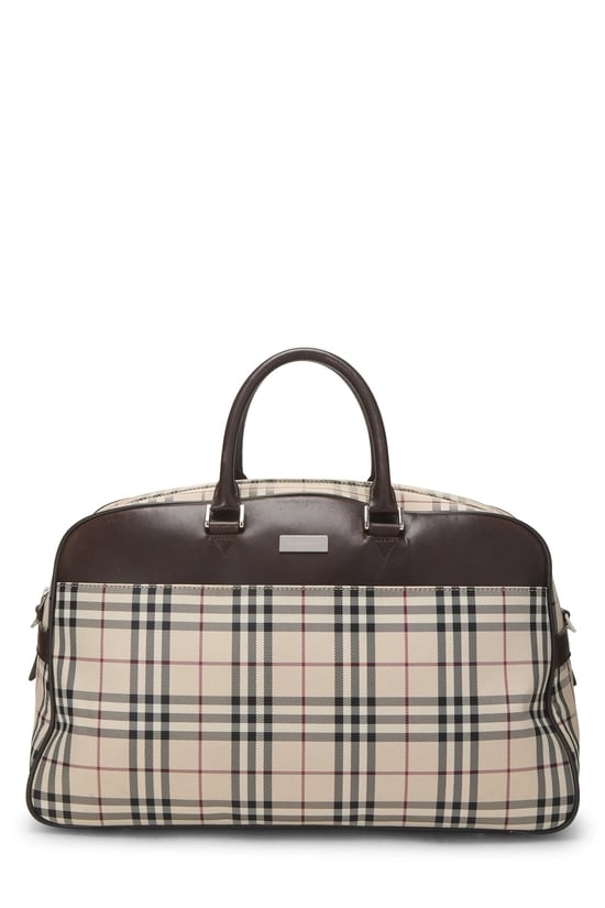 Brown House Check Nylon Bowler Medium
