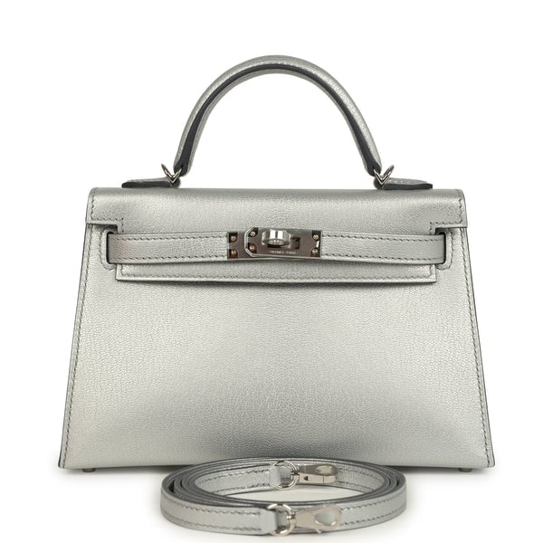 Hermes Hermes Kelly Sellier 20 Argent Chevre Chamkilight Palladium Hardware