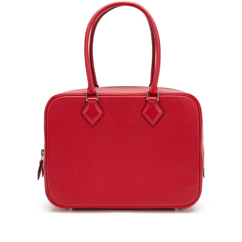 Hermes Rouge Casaque and Gris Perle Chèvre Mysore HSS Plume 28 Palladium Hardware, 2014
