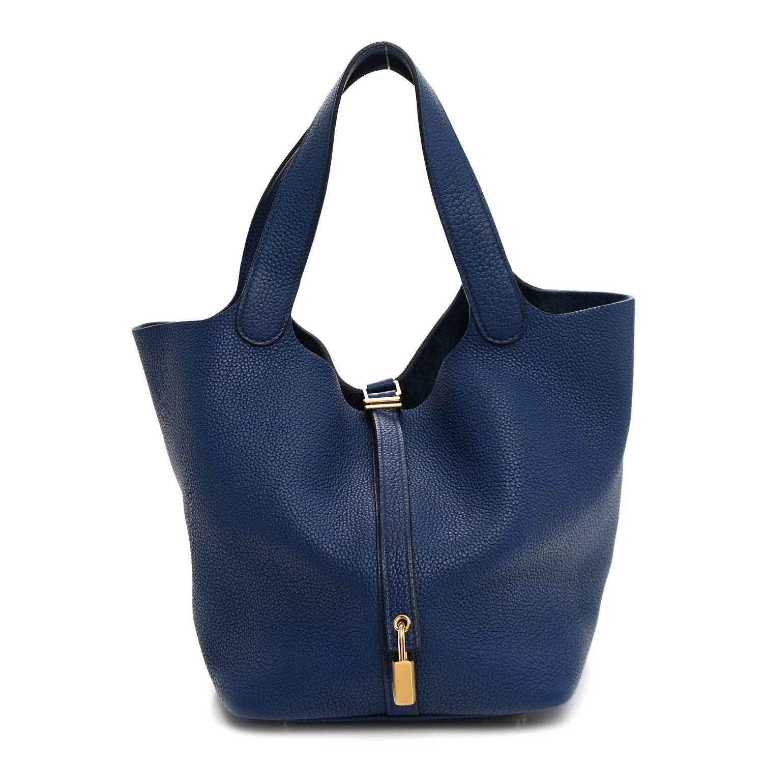 Hermes Taurillon Maurice Picotin Lock 22 MM Bleu Saphir
