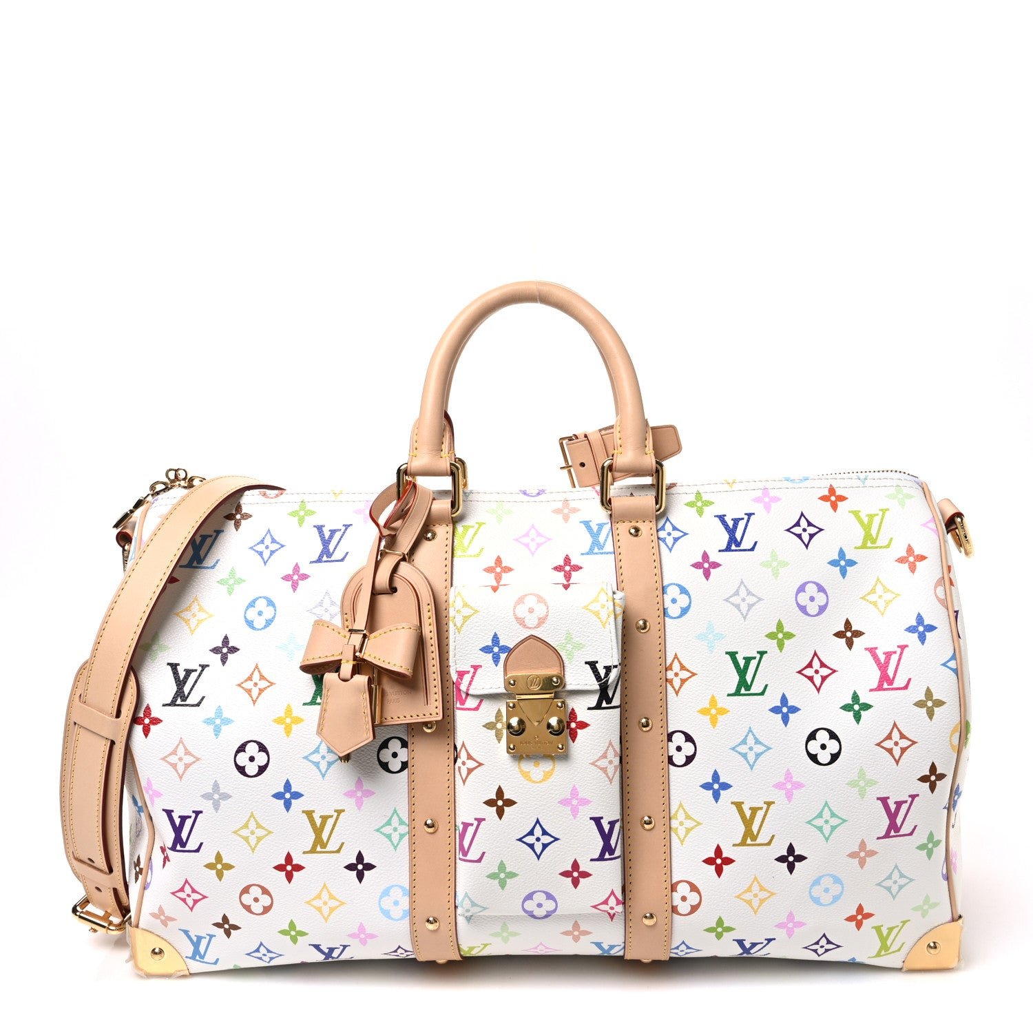 Louis Vuitton LV X TM Monogram Multicolor Keepall Bandouliere 45 White