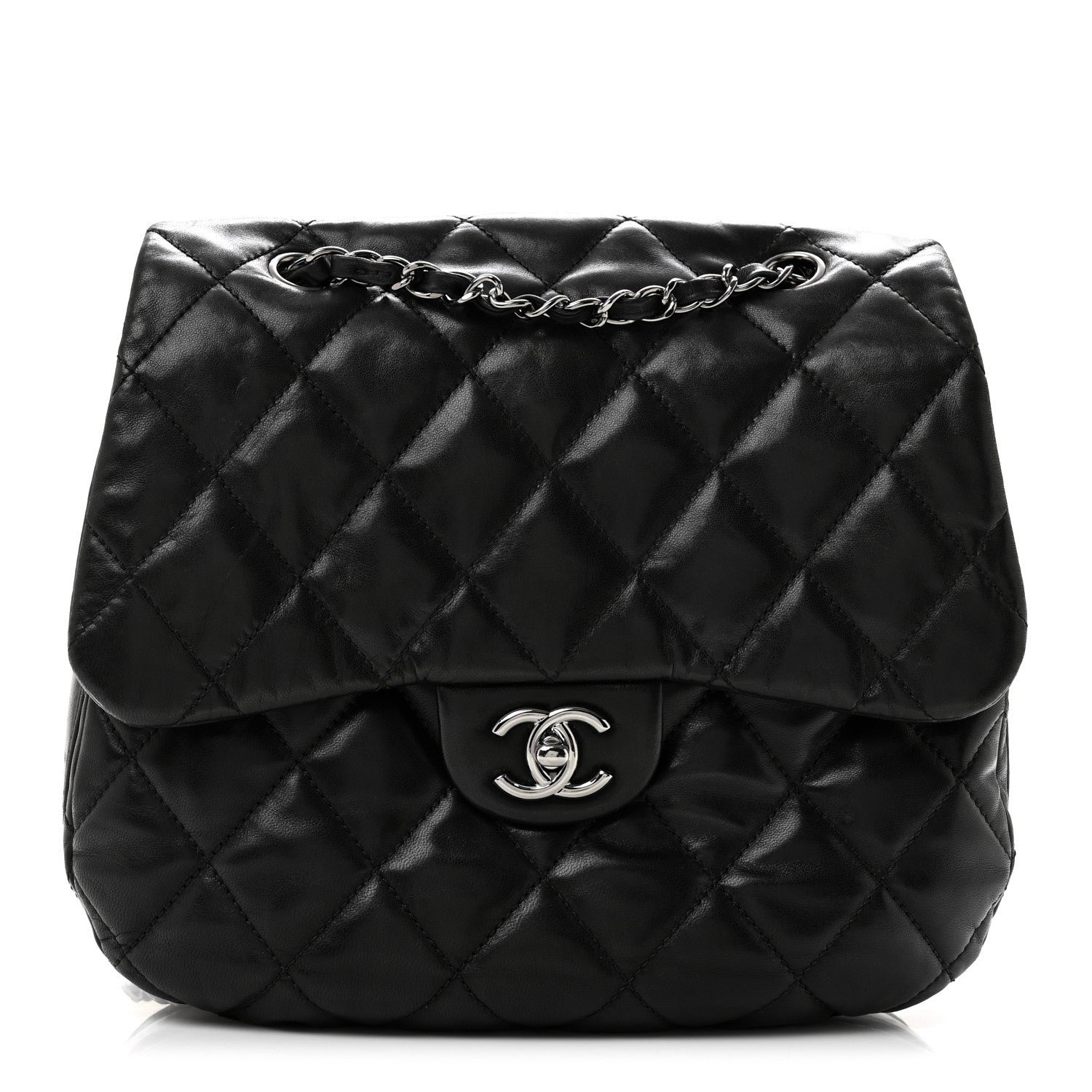 Chanel Lambskin Quilted Large Chanel 3 Flap Black
