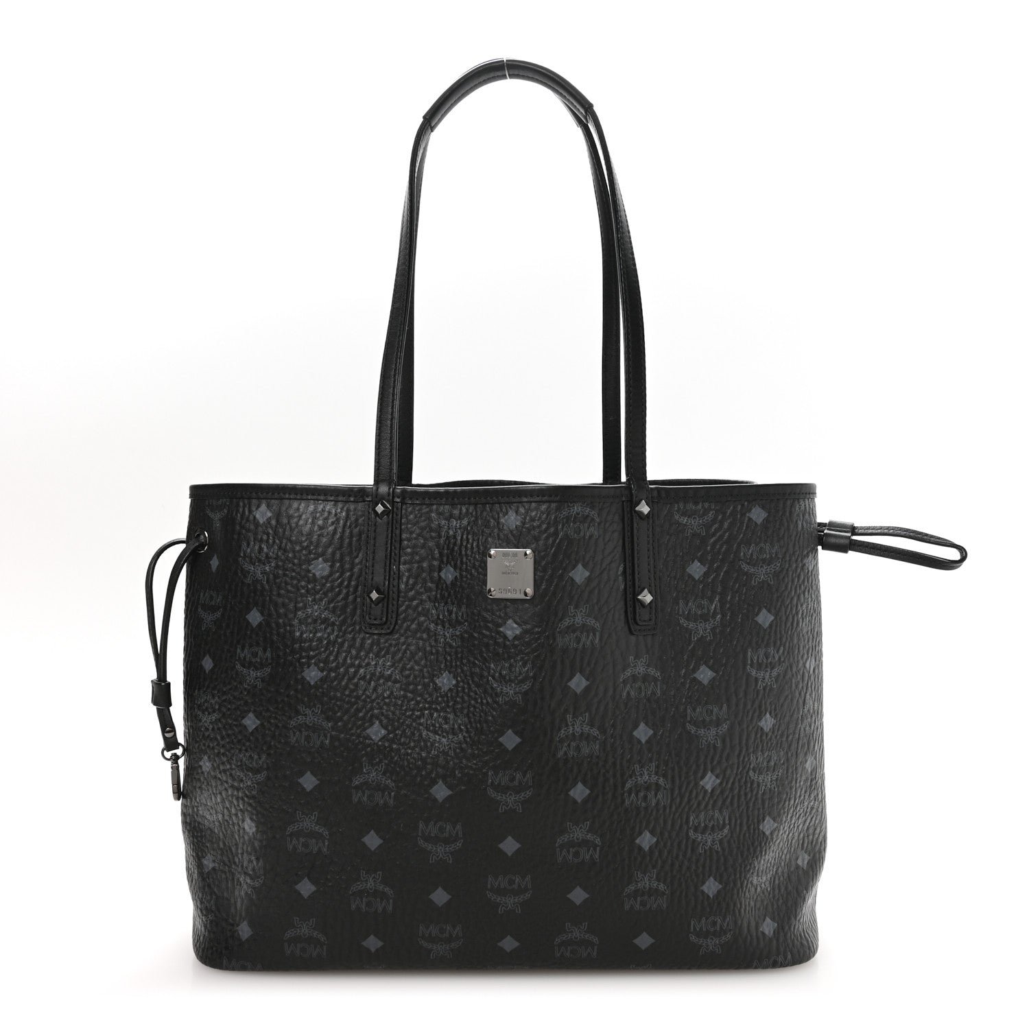 MCM Visetos Medium Project Reversible Shopper Tote Black