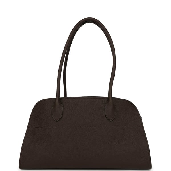 The Row Margaux Shoulder 12 Deep Brown Calfskin Silver Hardware