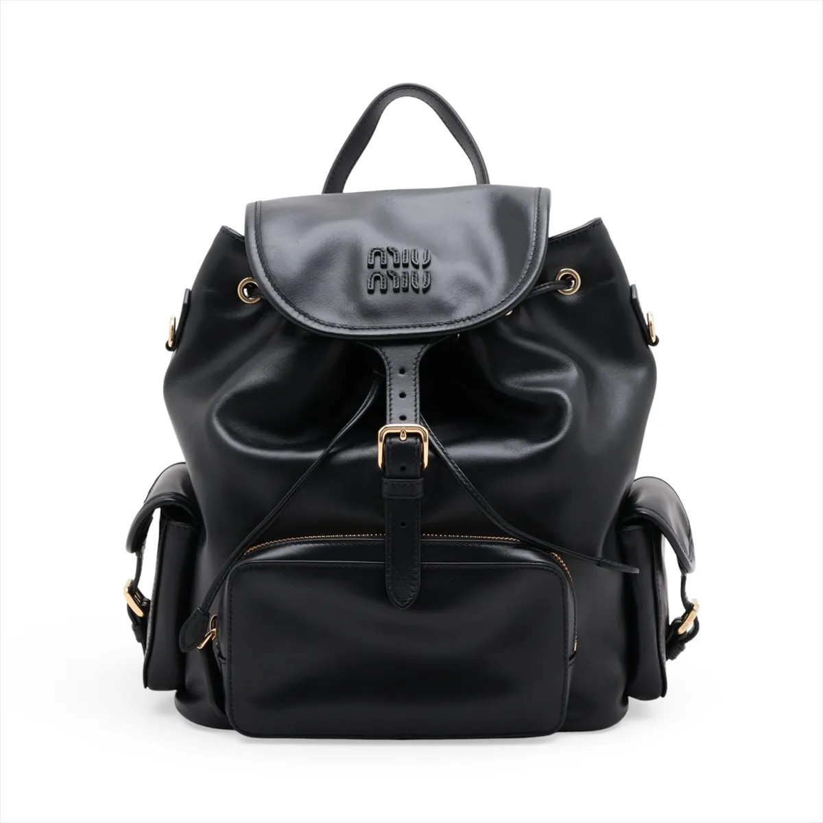 Miu Miu 5BZ042 Leather Backpack Black