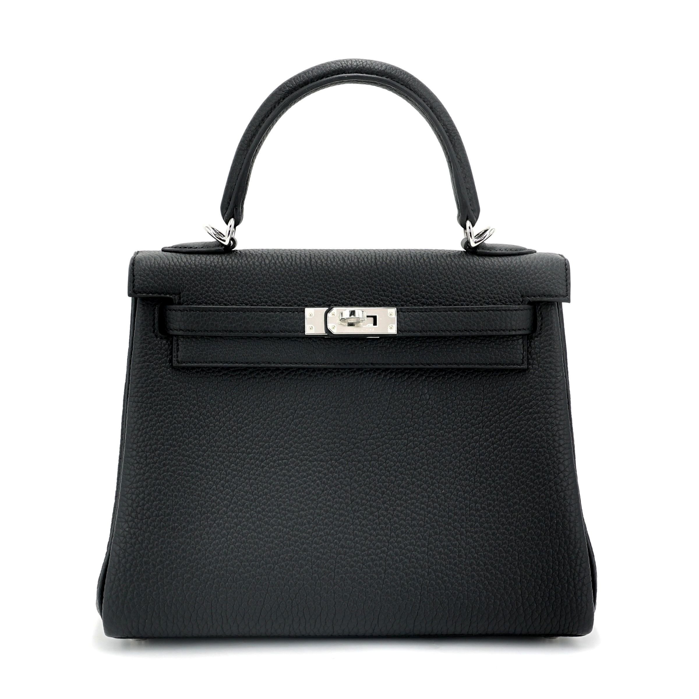 Hermes Brand New ( Rank N ) HERMÈS Kelly 25 Noir (89) Togo Palladium hardware K (2025)