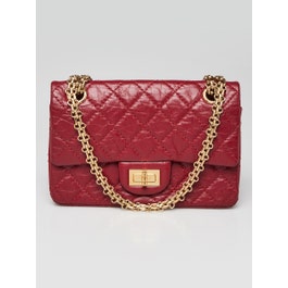 Chanel Red Quilted Aged Calfskin Leather 2.55 Reissue Mini Flap Bag