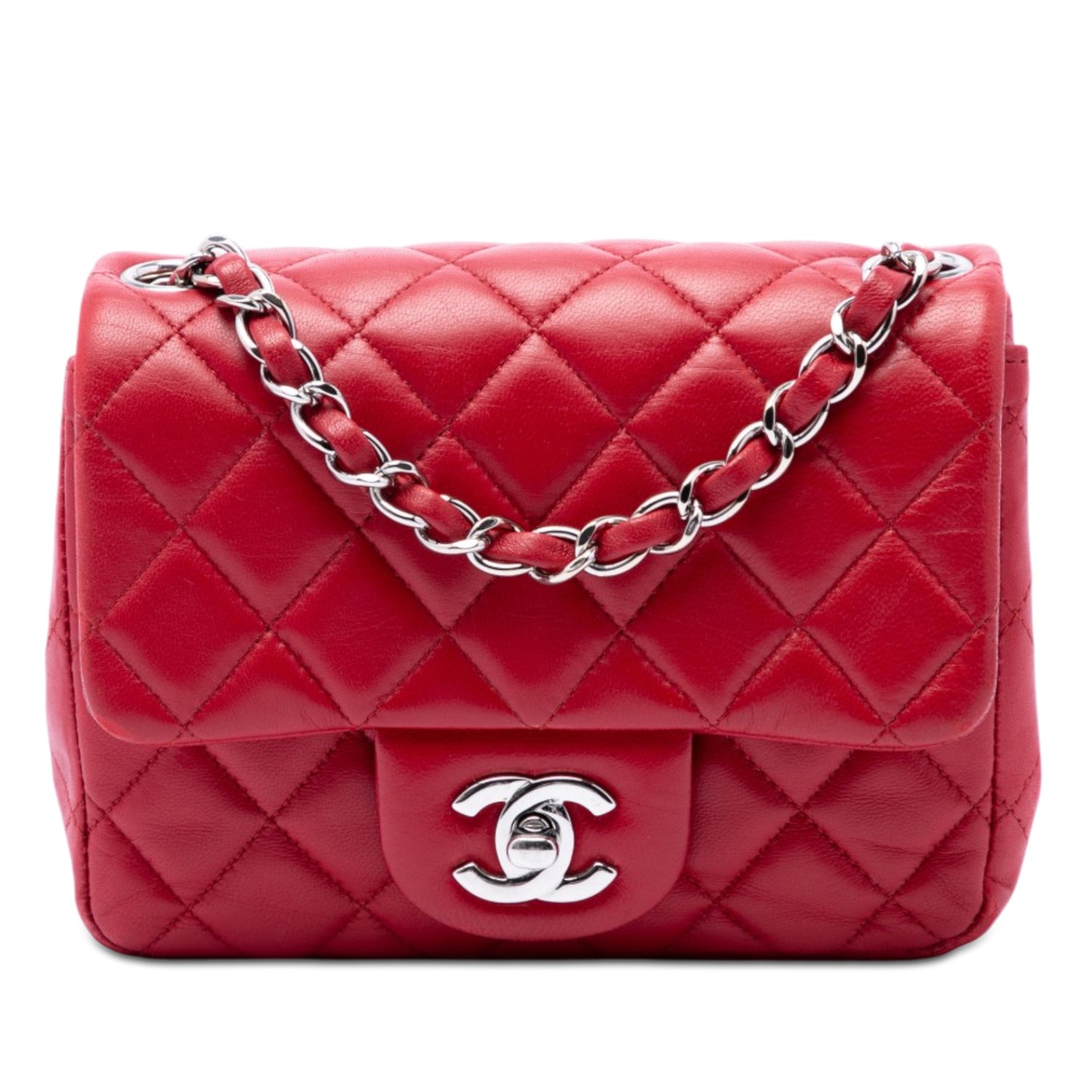 Lambskin Mini Square Classic Lambskin Single Flap
