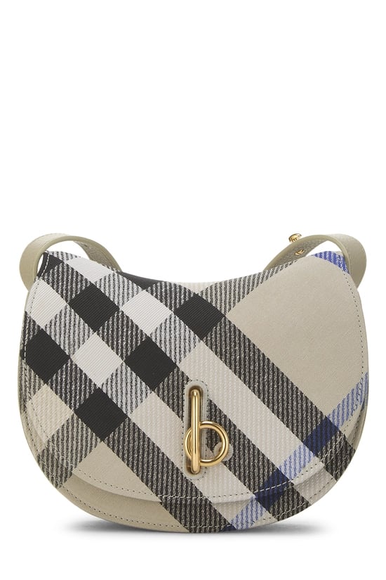 Green Nova Check Canvas Rocking Horse Crossbody Bag Mini