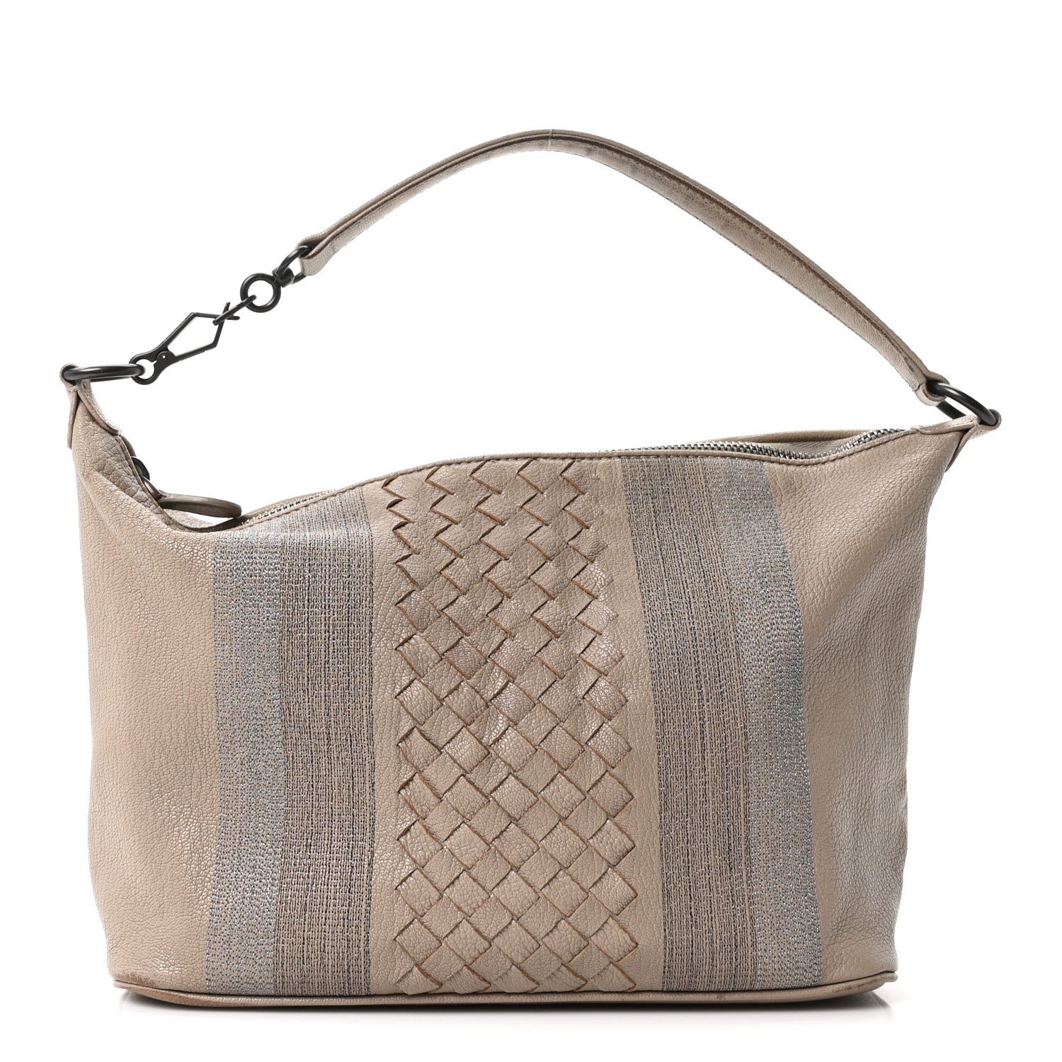 Bottega Veneta Nappa Intrecciato Stitched Small Shoulder Bag Taupe
