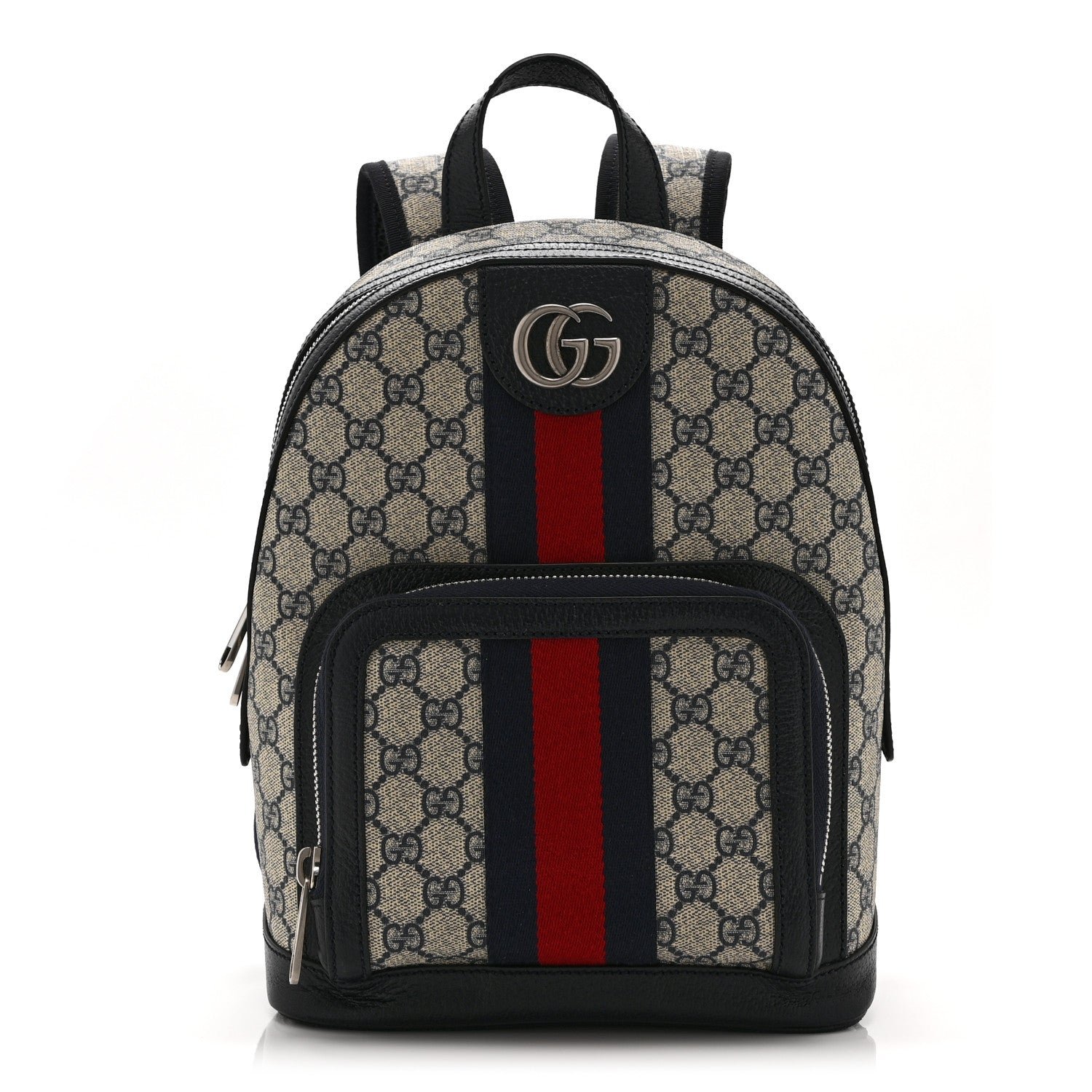 Gucci GG Supreme Monogram Textured Dollar Calfskin Web Small Ophidia Day Backpack Beige Blue Black
