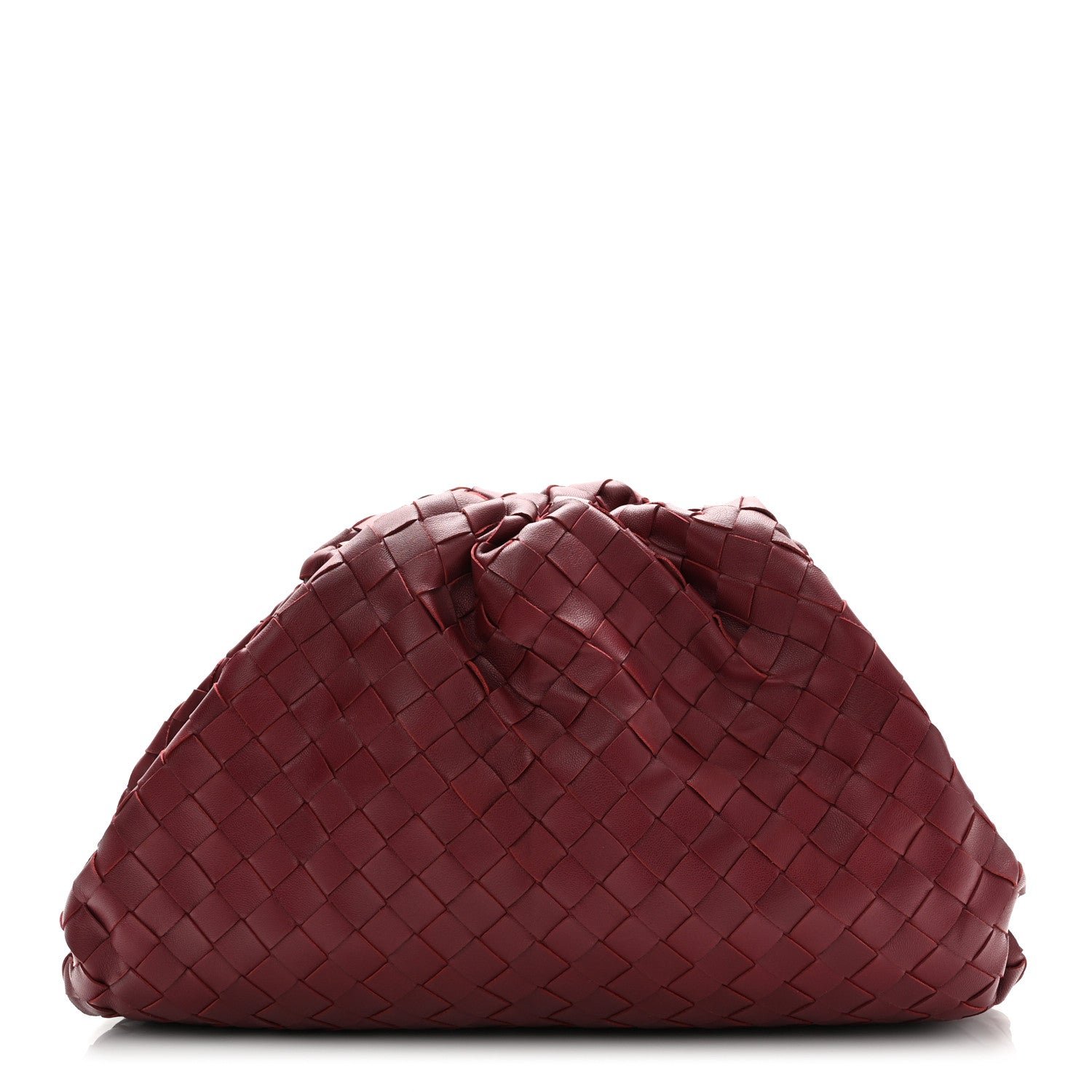 Bottega Veneta Nappa Maxi Intrecciato The Pouch Oversized Clutch Bordeaux