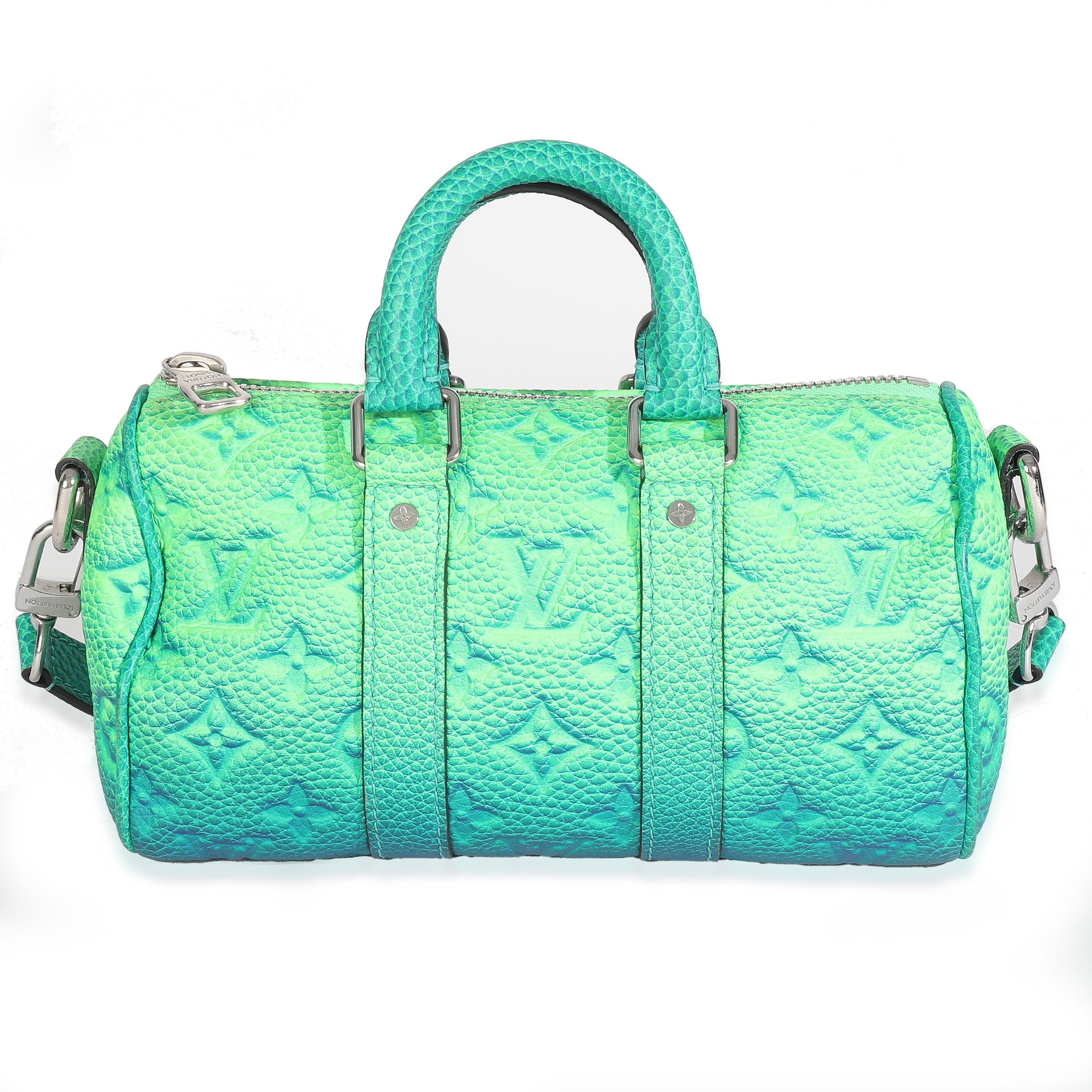 Louis Vuitton Bleu Vert Taurillon Illusion Keepall XS