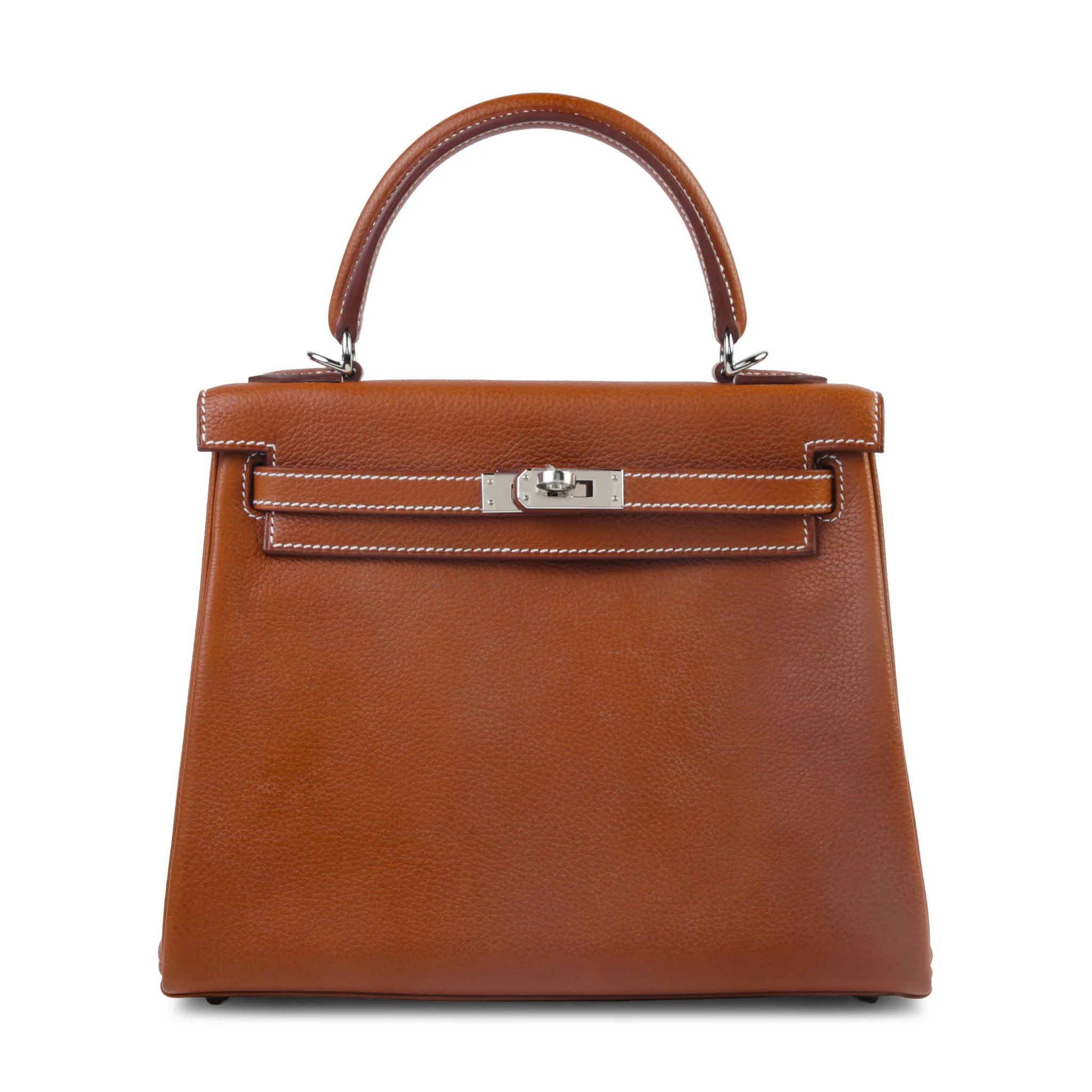 Excellent ( Rank SA ) HERMÈS Kelly 25 Fauve (34) Barenia Faubourg Palladium hardware B (2023)