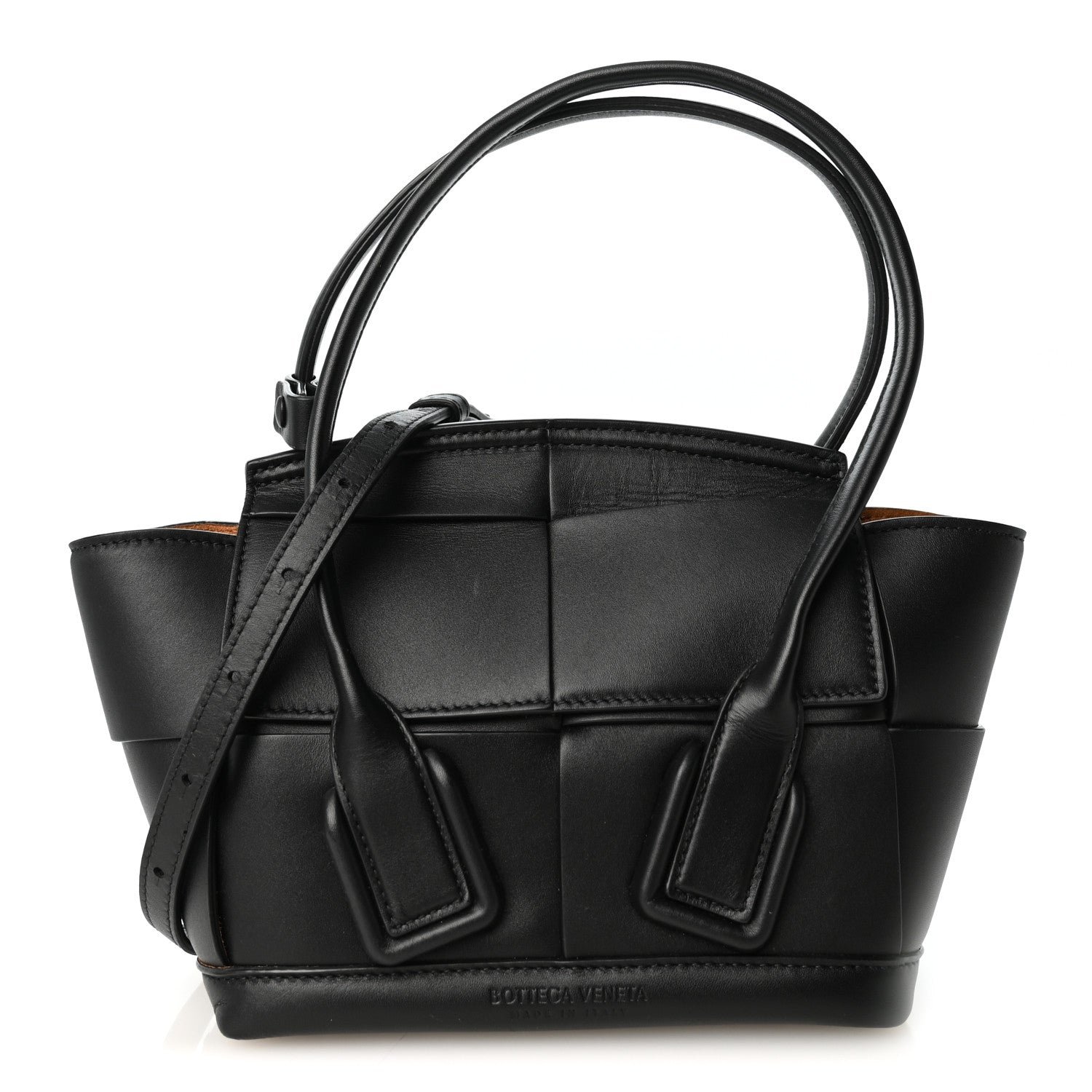 Bottega Veneta Calfskin Mini Maxi Intrecciato Arco 33 Black