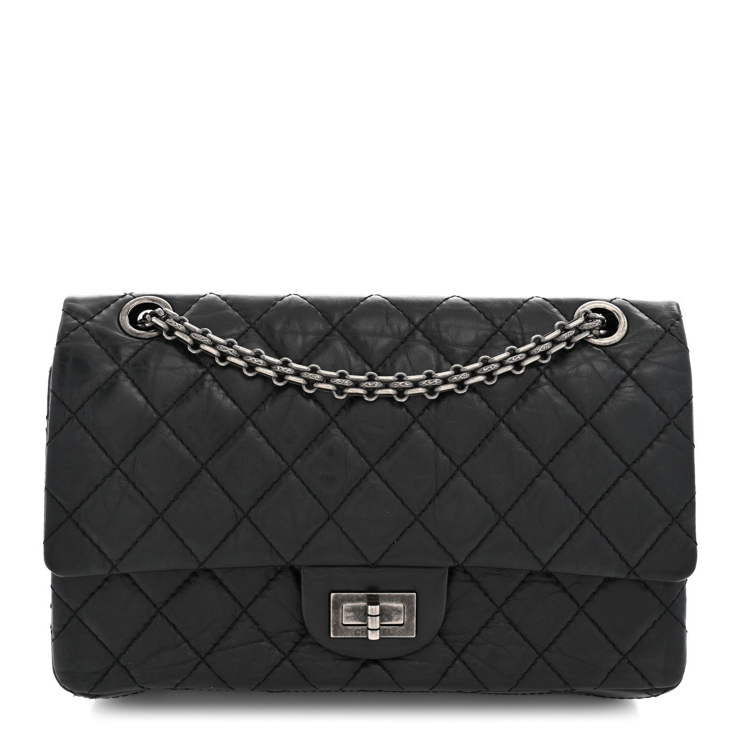Chanel Aged Calfskin Quilted 2.55 Reissue 225 Flap Black