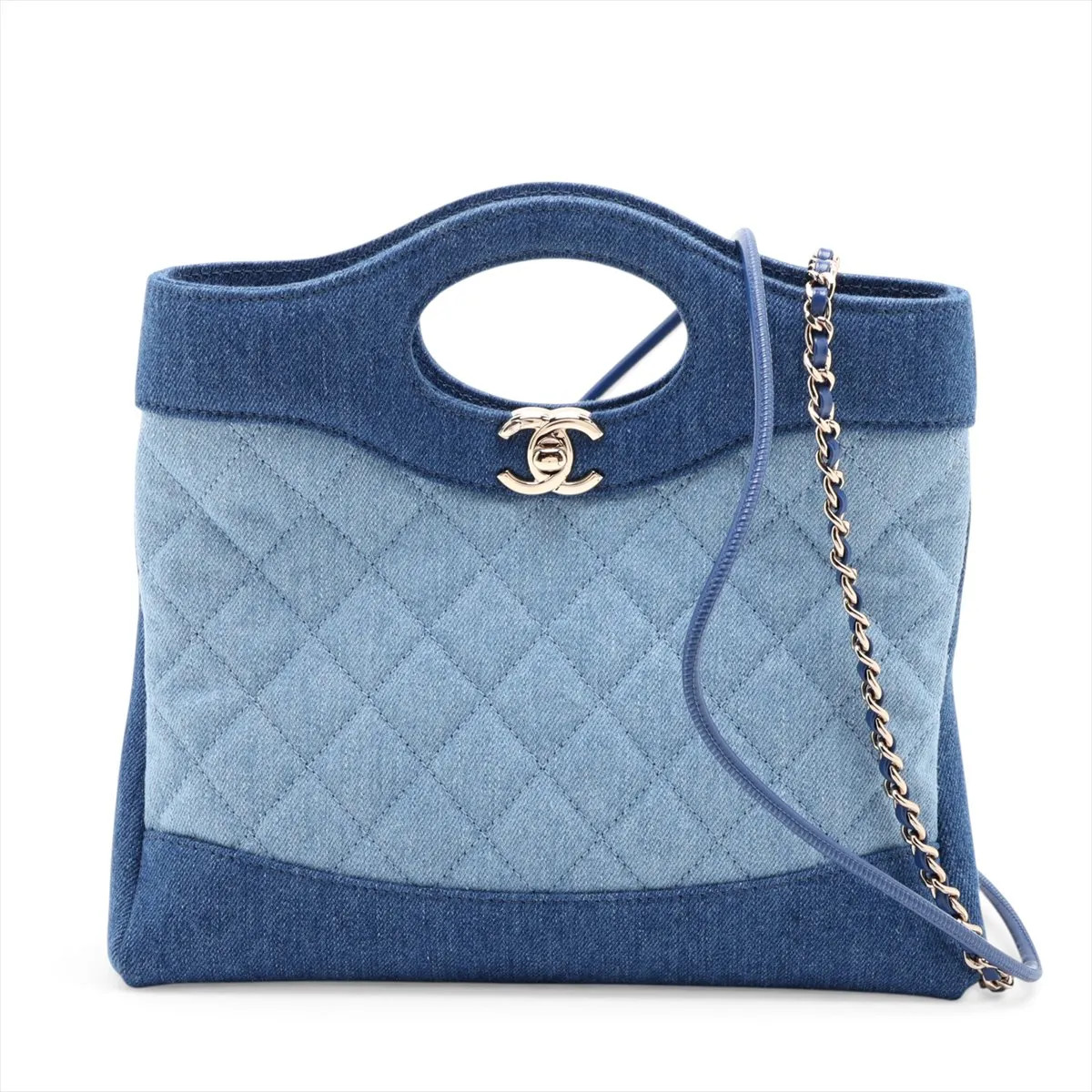 Chanel Chanel 31 Mini Denim 2 Way Shoulder Bag Blue Gold Metal Fittings random p