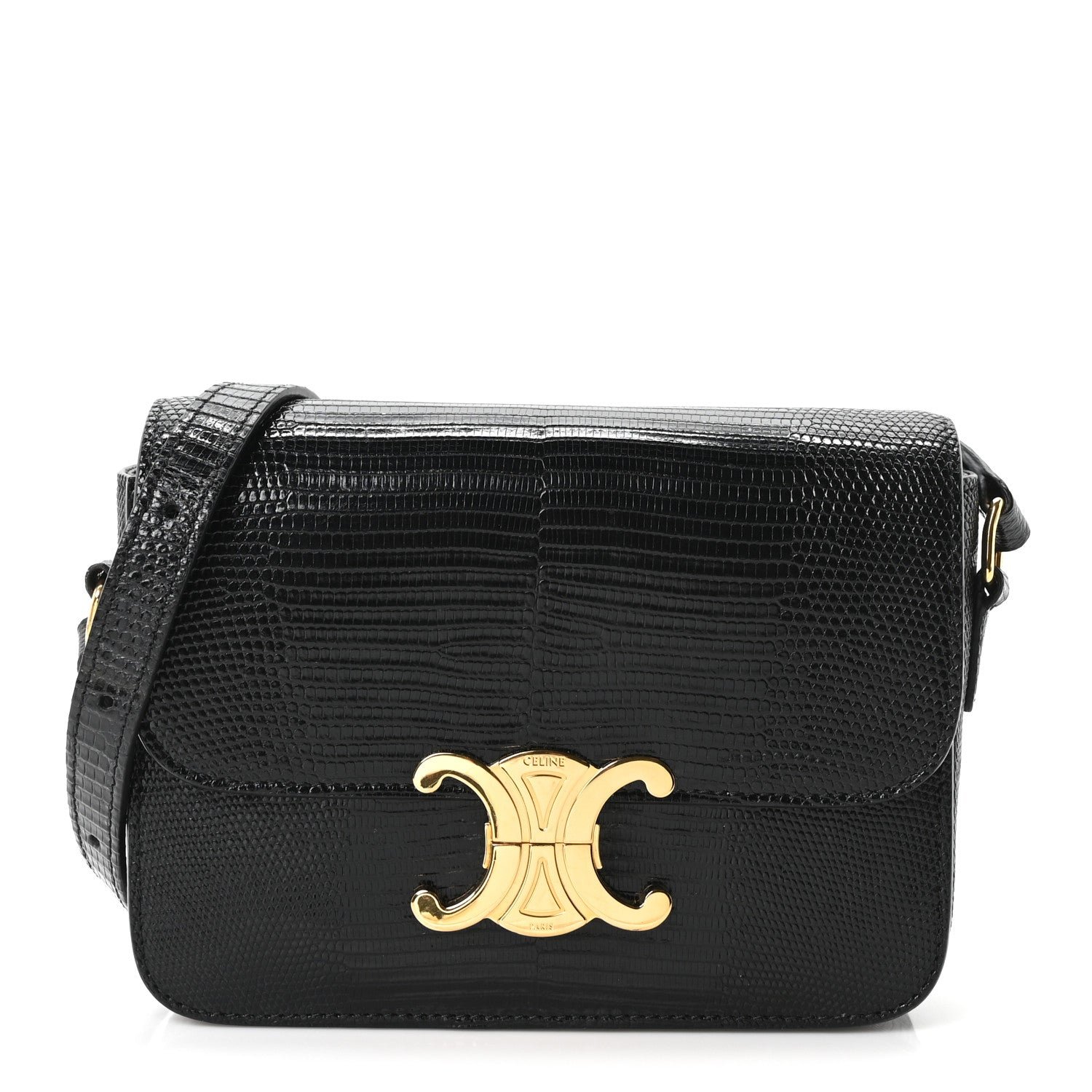 Celine Lizard Teen Triomphe Black