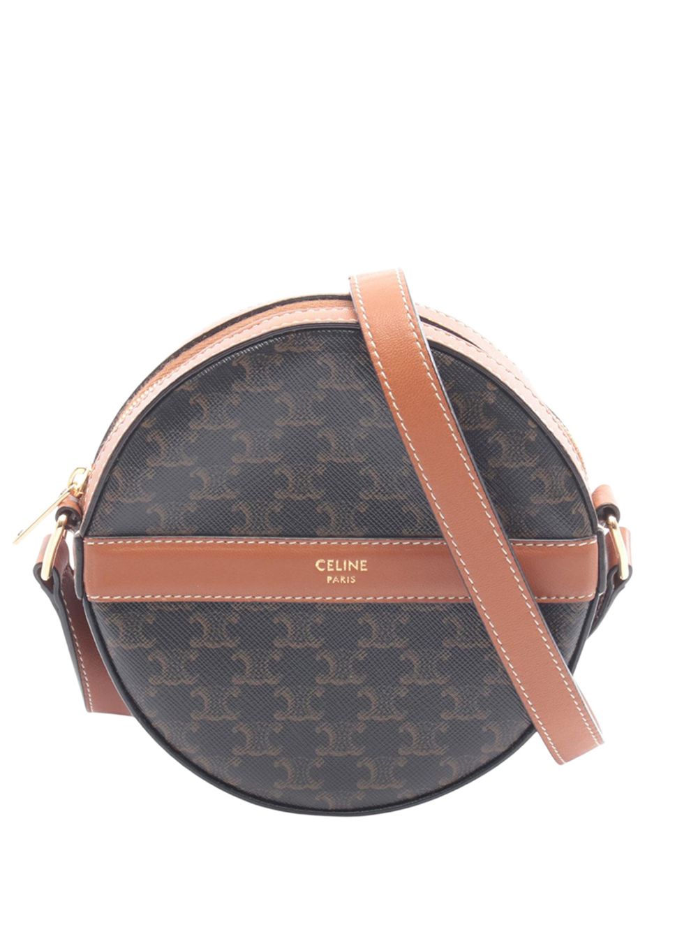 2010-2026 Triomphe Coated Canvas Round Purse on Strap crossbody bag