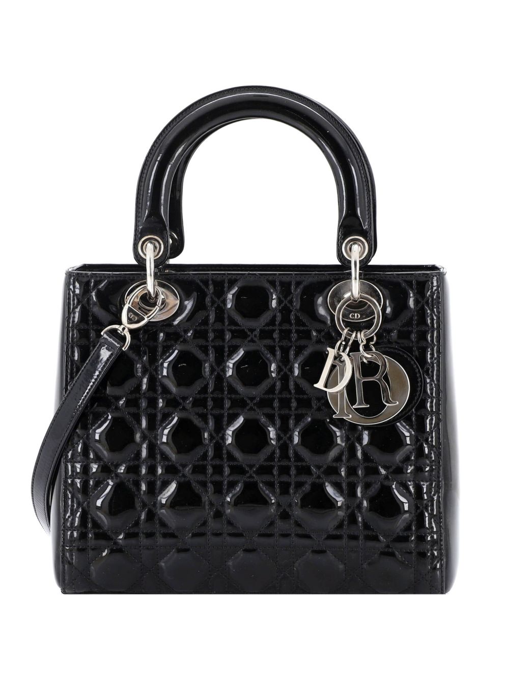 Lady Dior Bag Cannage Quilt Patent Medium satchel