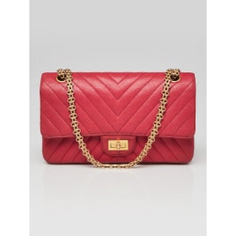 Chanel Chanel Dark Pink 2.55 Reissue Chevron Quilted Calfskin Leather 225 Bag