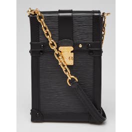 Louis Vuitton Black Epi Leather Vertical Trunk Pochette Bag