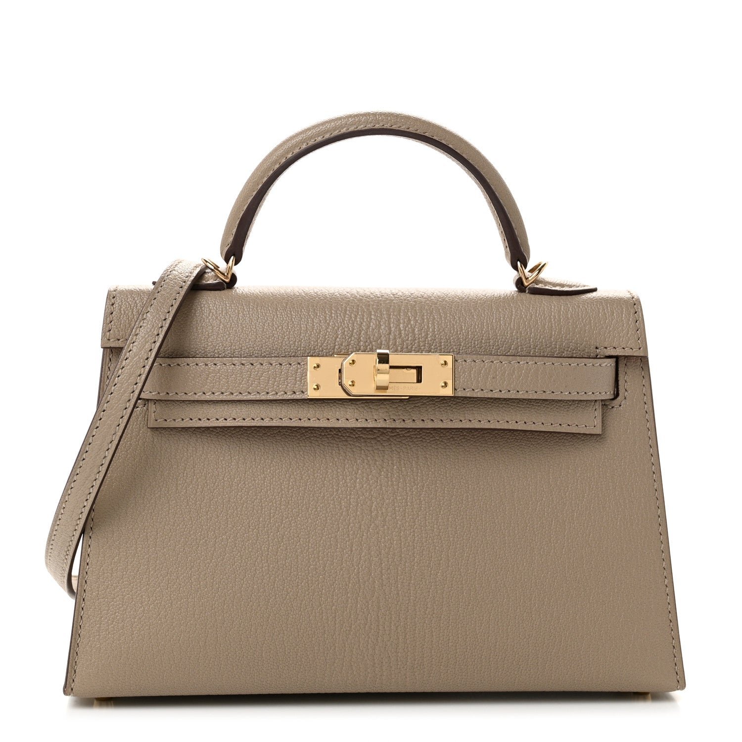 Hermes Chevre Mysore Horseshoe Mini Kelly Sellier 20 Gris Tourterelle Rose Mexico