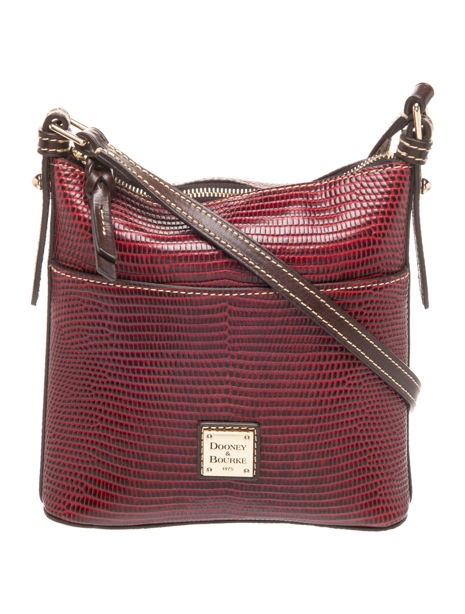 Embossed Leather Crossbody Bag
