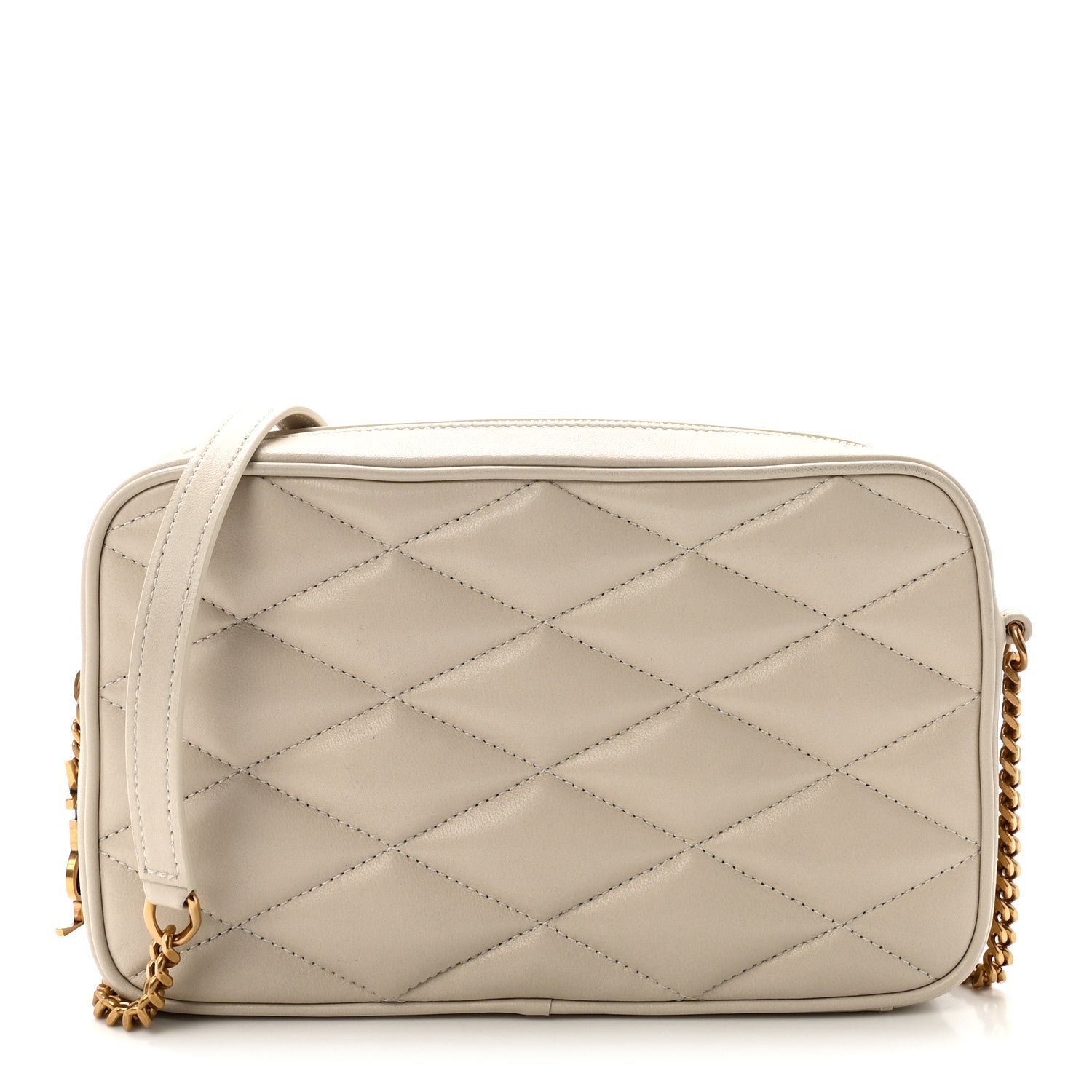 Saint Laurent Lambskin Quilted Mini Camera Bag Crema Soft