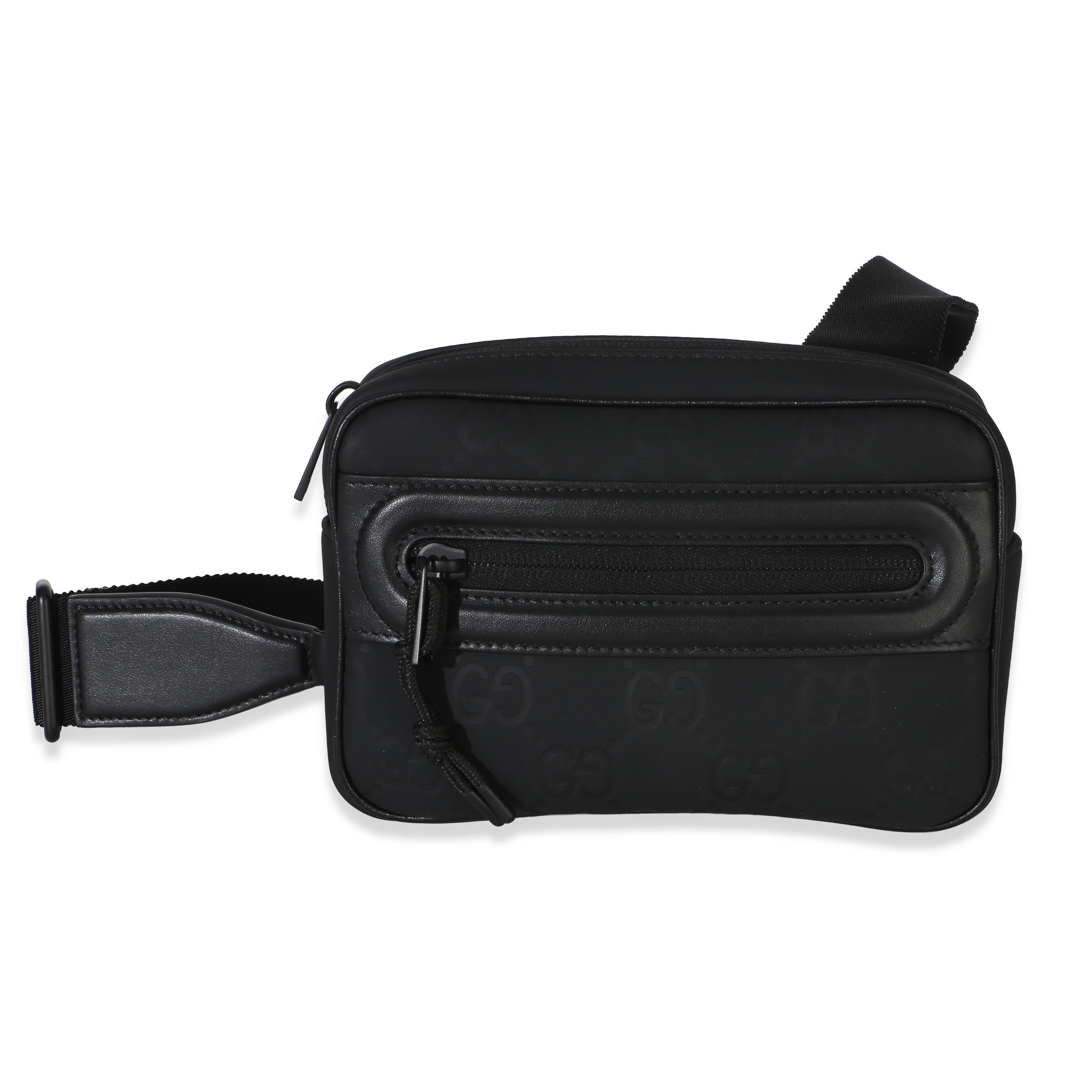 Black Rubber GG Effect Mini Slingbag