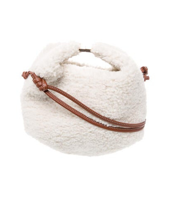 Polene Shearling Top Handle Bag