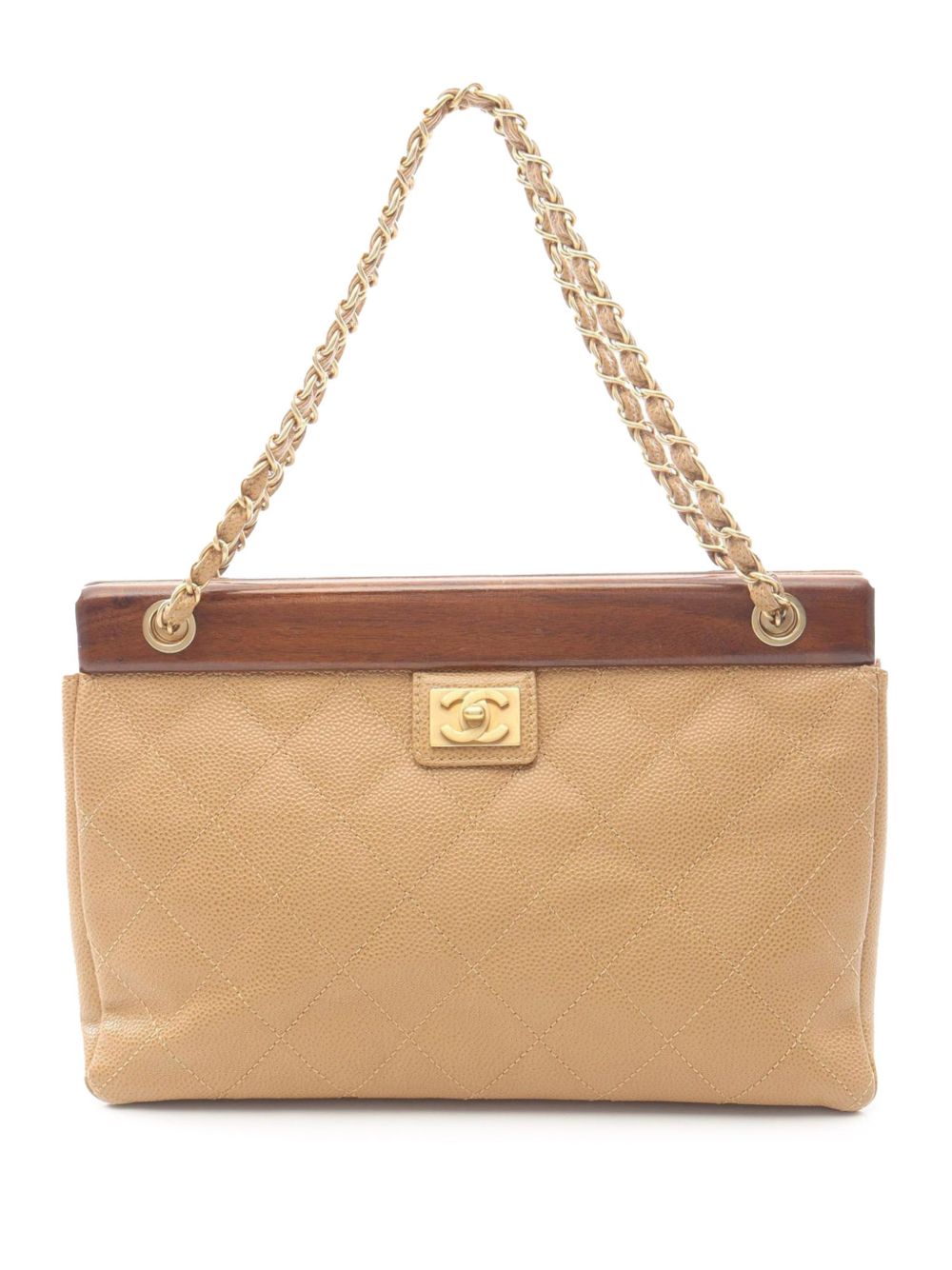 2003-2004 CC Quilted Caviar Wooden Bar shoulder bag